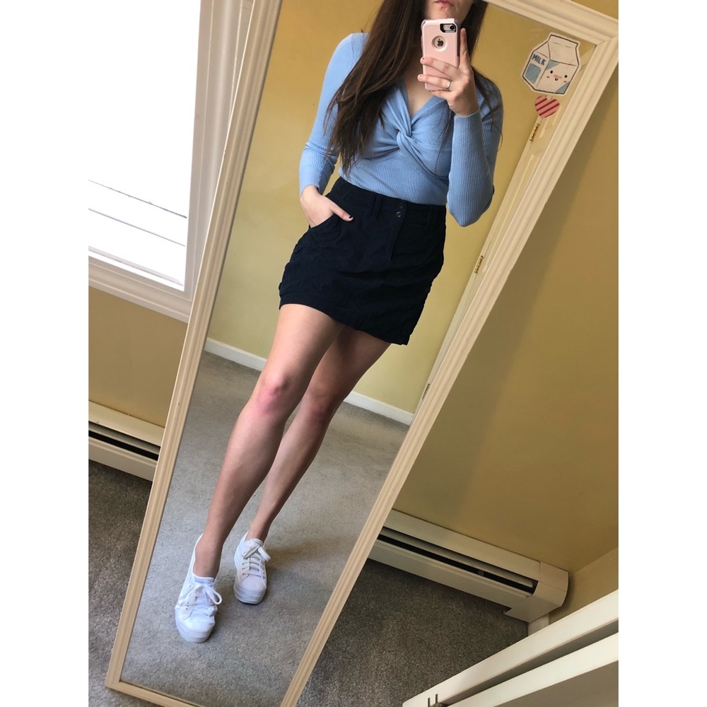 Navy Corduroy Skirt